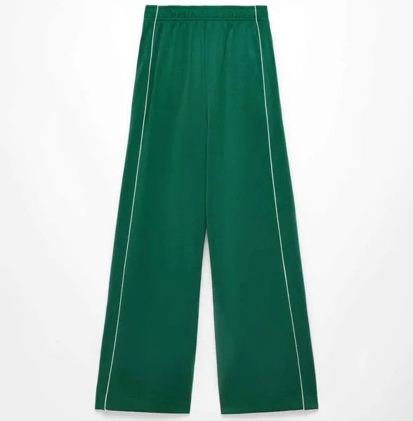 Брюки Oysho Side Applique Flare, ярко-зеленый