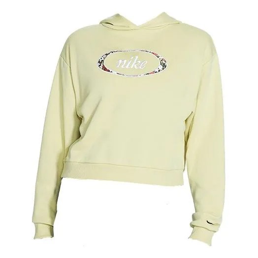 Толстовка (WMNS) Nike Sportswear Crop Fleece Hoodie 'Tree Mist', зеленый