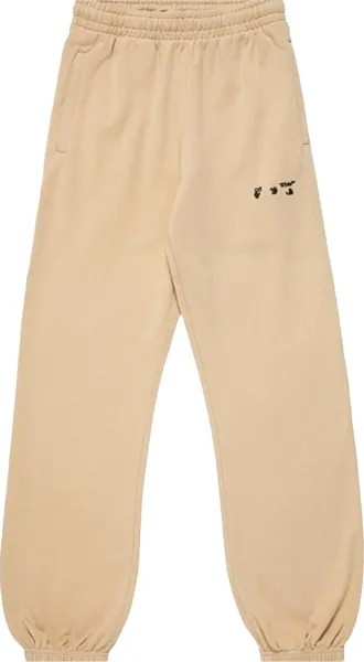 Спортивные брюки Off-White Logo Sweatpants 'Sand/Black', загар
