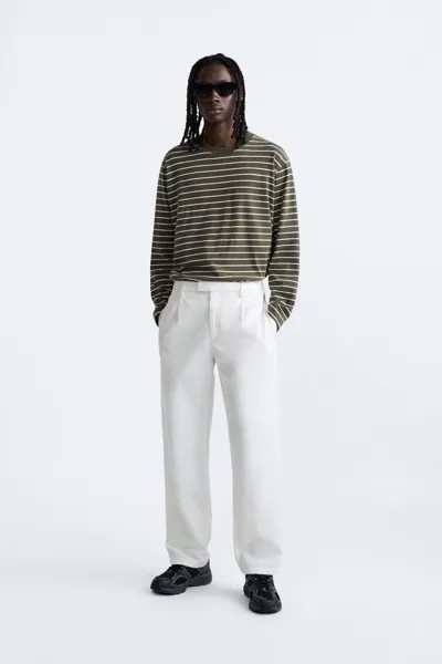Футболка из жаккарда в полоску ZARA, в полоску