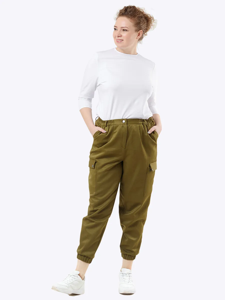 Брюки женские Xlady 66220128 хаки 60 RU