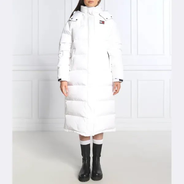 Длинный приталенный пуховик Tommy Hilfiger, белый