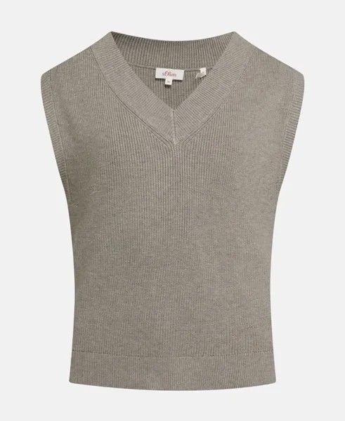 Пуловер без рукавов S.Oliver, серо-коричневый