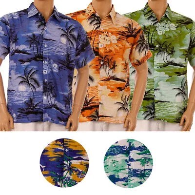 Мужская гавайская тропическая рубашка Summer Aloha Beach Party Button Casual Loose Fit