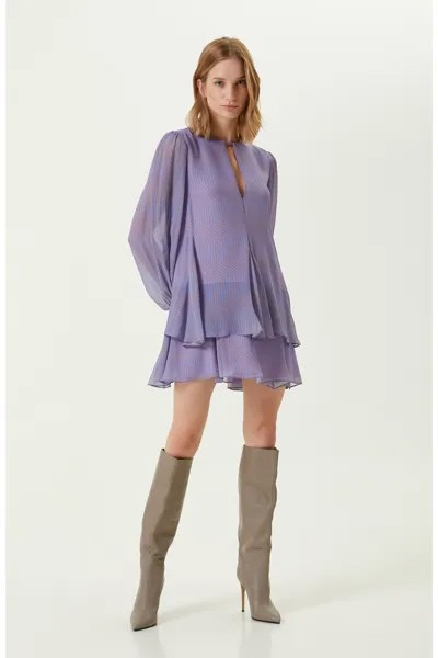 Сиреневое платье с воланами и юбкой Network, фиолетовый