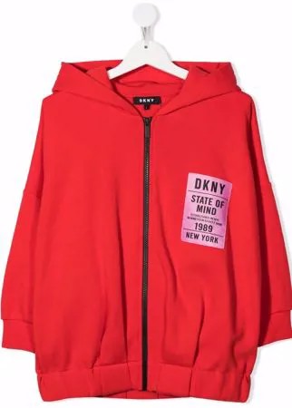 Dkny Kids худи на молнии с нашивкой-логотипом