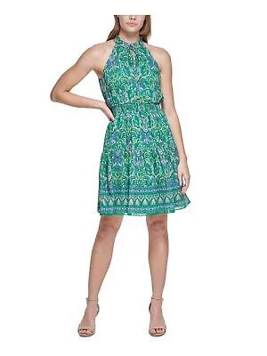 VINCE CAMUTO Женское зеленое платье-пуловер на подкладке с завязками и разрезом без рукавов 12
