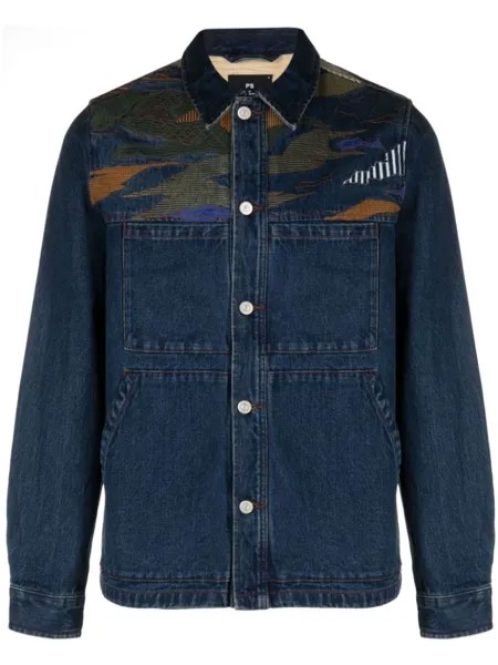 PS Paul Smith джинсовая куртка с вышивкой, синий