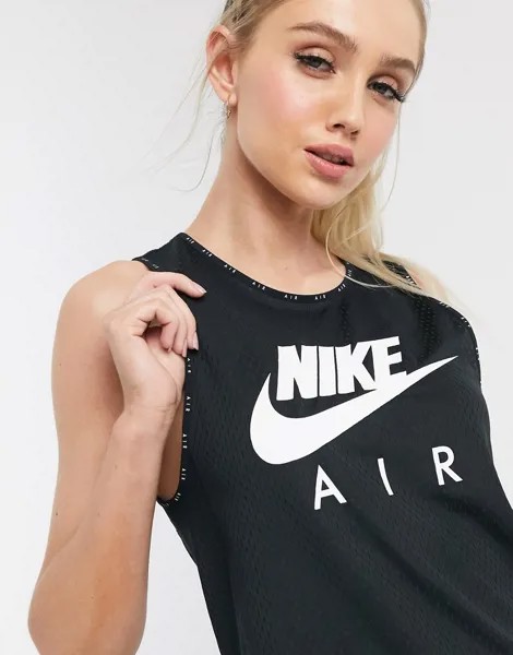 Черная майка с логотипом Nike Running Air-Черный