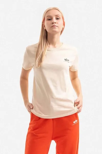 Хлопковая футболка Alpha Industries, белый