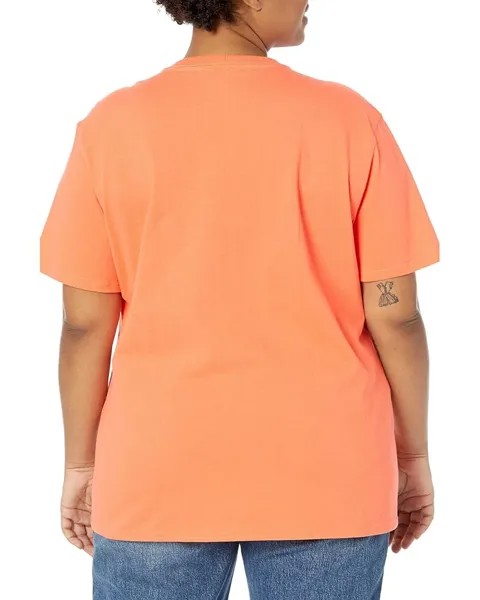 Футболка Carhartt Plus Size WK87 Workwear Pocket Short Sleeve T-Shirt, цвет Electric Coral