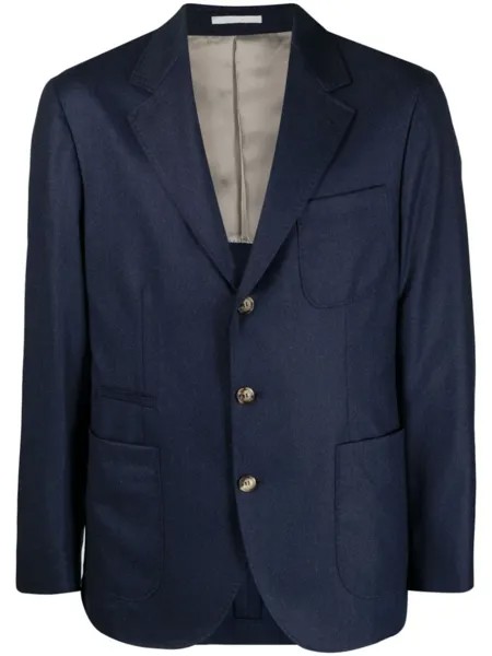 Brunello Cucinelli пиджак из вирджинской шерсти, синий