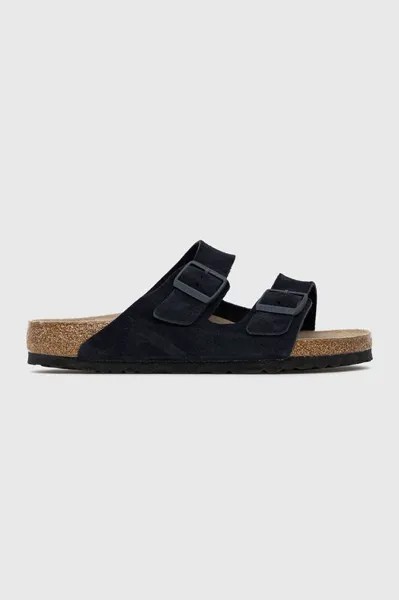 Замшевые шлепанцы Arizona Birkenstock, темно-синий