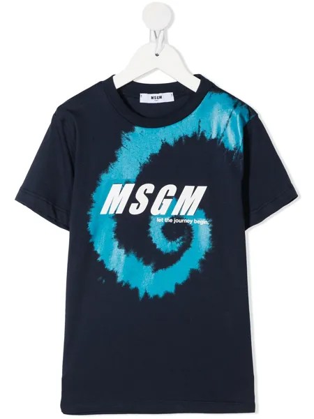 MSGM Kids футболка с круглым вырезом и логотипом