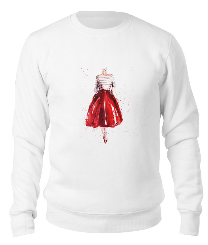 Свитшот Printio Red skirt, red lips белый 2XL