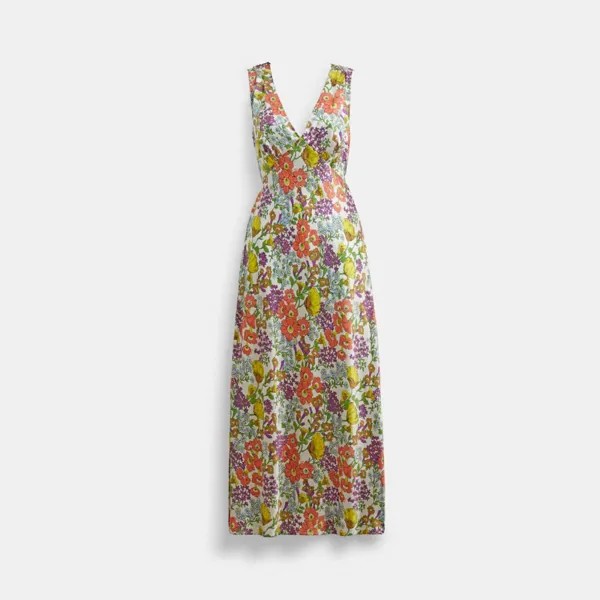 Платье COACH Garden Floral Print Midi, цвет Multi
