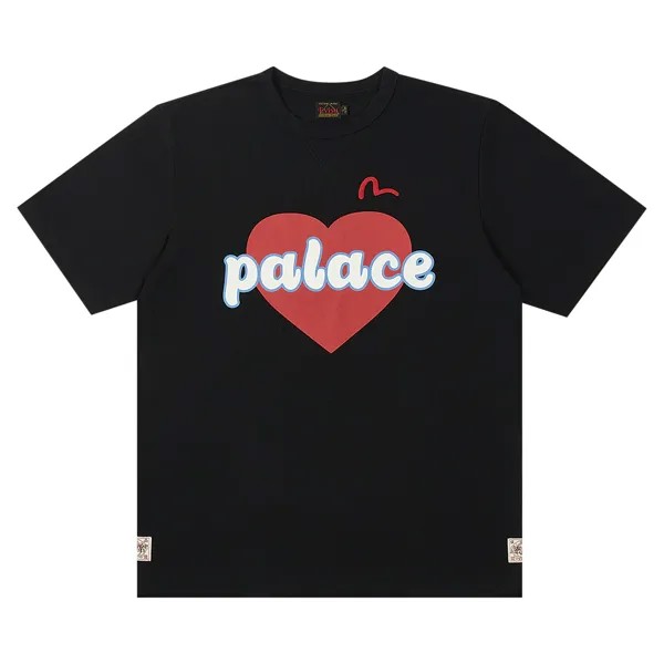 Футболка Palace x Evisu Heart, черная