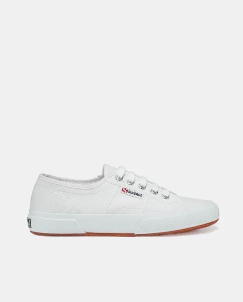 Низкие кроссовки-шлемы из парусины с логотипом и резиновой подошвой Superga, белый