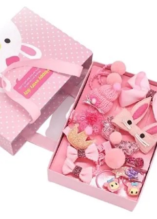 Подарочный набор женский заколки для волос Happy Every Day Розовый/Подарок на 8 марта