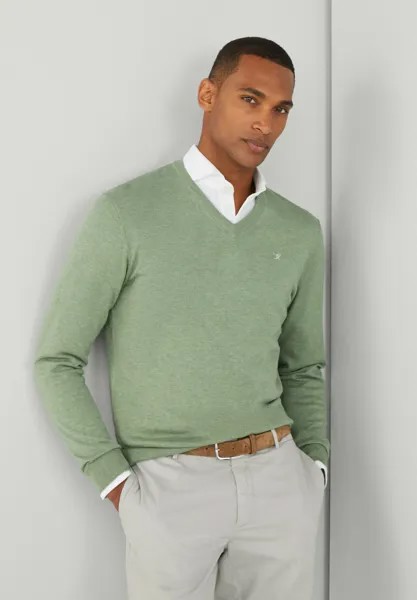 Вязаный свитер V NECK Hackett London, цвет sea green