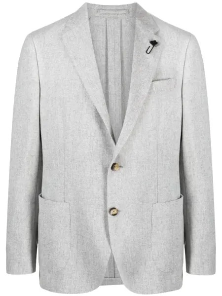 Lardini однобортный пиджак из смесовой шерсти, серый