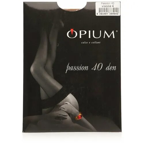 Чулки  Opium Passion, 40 den, размер 4, бежевый