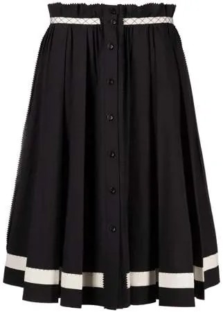 Moschino плиссированная юбка с контрастными полосками