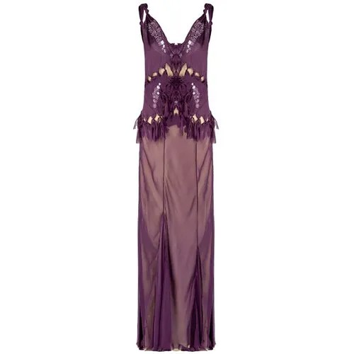 Платье Alberta Ferretti, натуральный шелк, вечернее, размер 42, фиолетовый