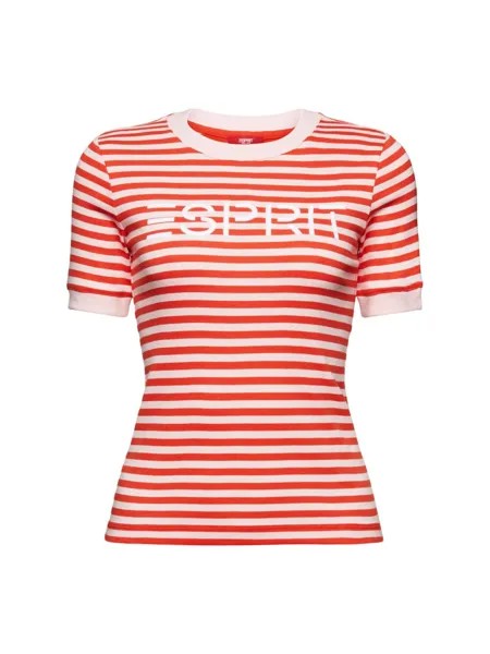 Рубашка Esprit, светло-оранжевый/белый