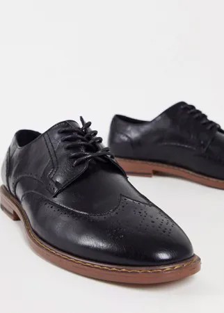 Черные броги из искусственной кожи ASOS DESIGN-Черный цвет
