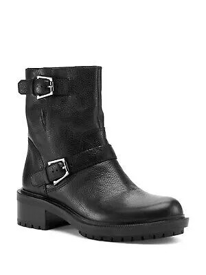 BOTKIER Женские черные 1-дюймовые кожаные туфли на платформе Marlow с круглым носком на блочном каблуке Moto 8