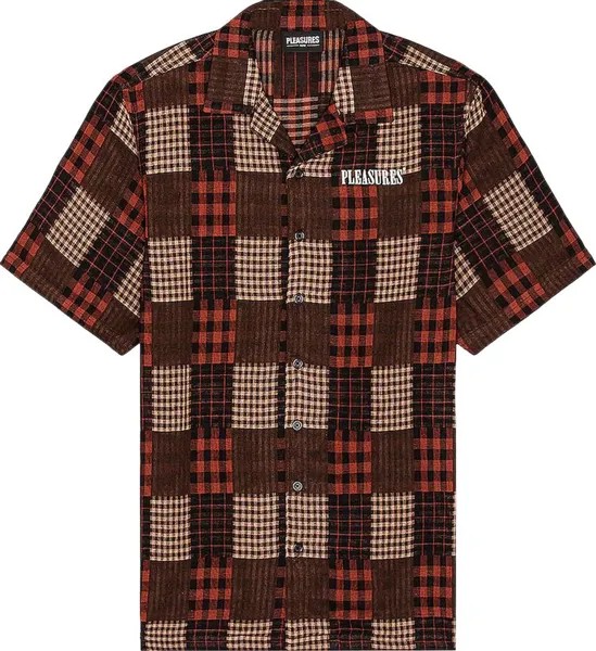 Рубашка Pleasures Hook Up Button Down Shirt 'Brown', коричневый