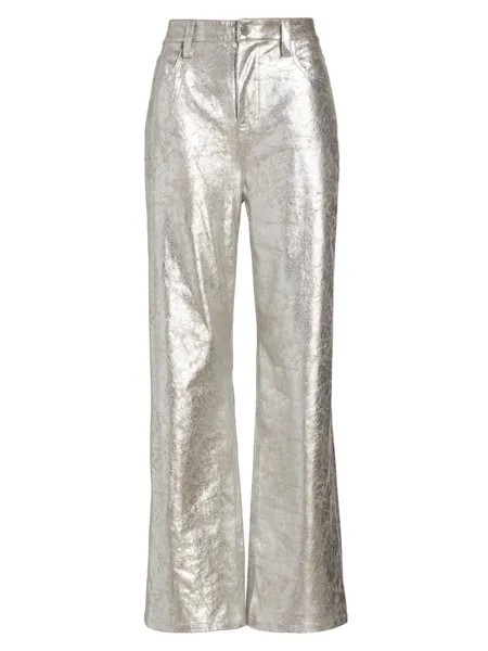Широкие брюки из искусственной кожи Fizzy Simon Miller, серебряный