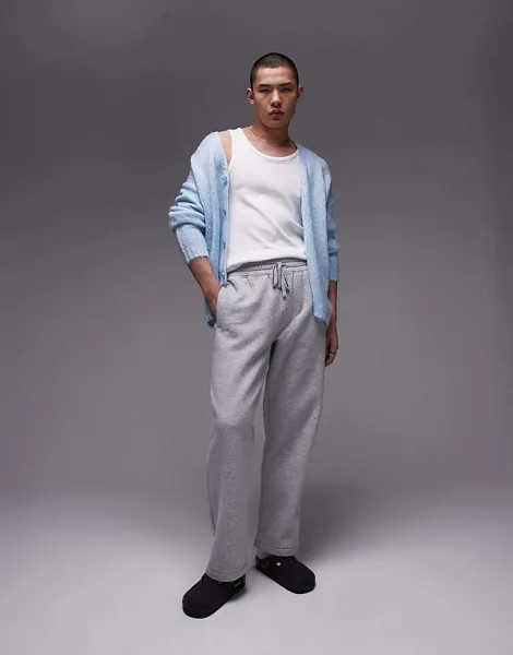 Topman – джоггеры прямого кроя серого меланжа