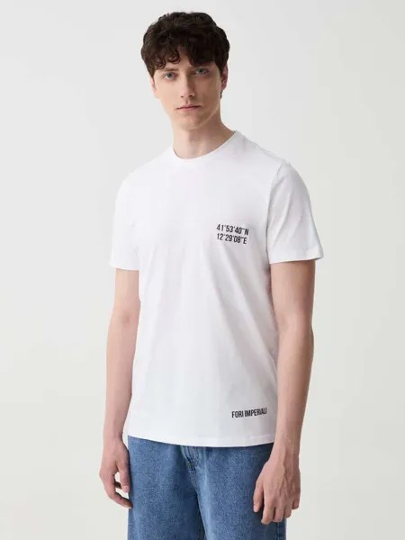 Футболка с принтом «Римский императорский форум» Ovs, цвет optical white