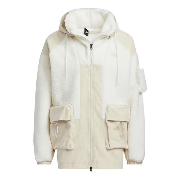 Куртка Adidas patch fleece cargo jacket 'Cream White', белый
