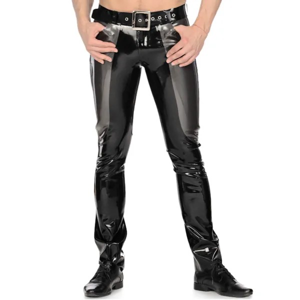 Серебристые и черные сексуальные латексные брюки с карманами на молнии, резиновые брюки, леггинсы, джинсы