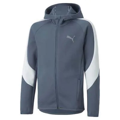 Puma Evostripe Full Zip Jacket Youth Boys Серая повседневная спортивная верхняя одежда 6700681