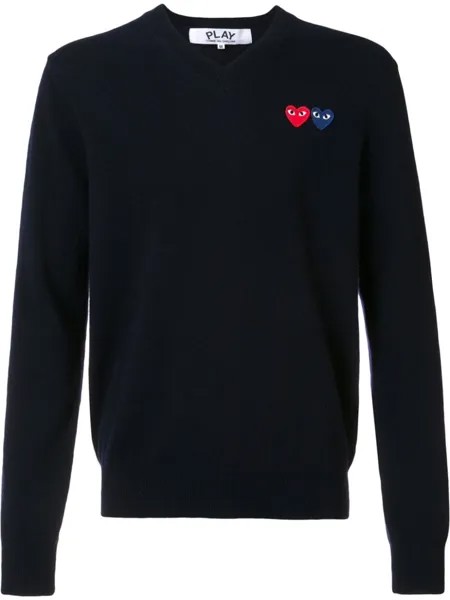 Джемпер с V-образным вырезом Comme Des Garçons Play, синий