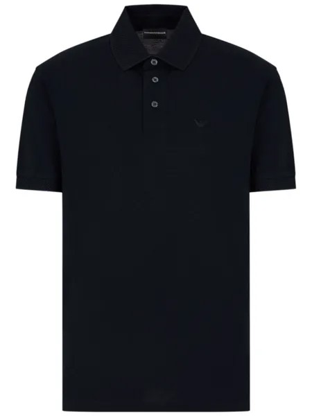 Emporio Armani рубашка поло с нашивкой-логотипом, черный