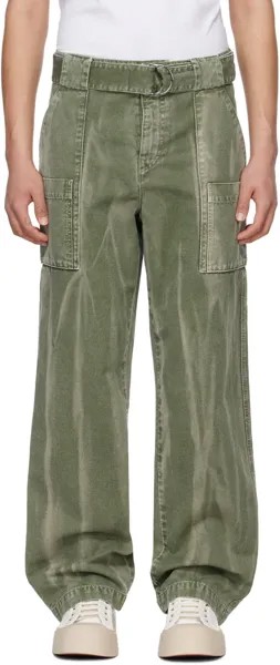 Зеленые широкие брюки-карго Jw Anderson