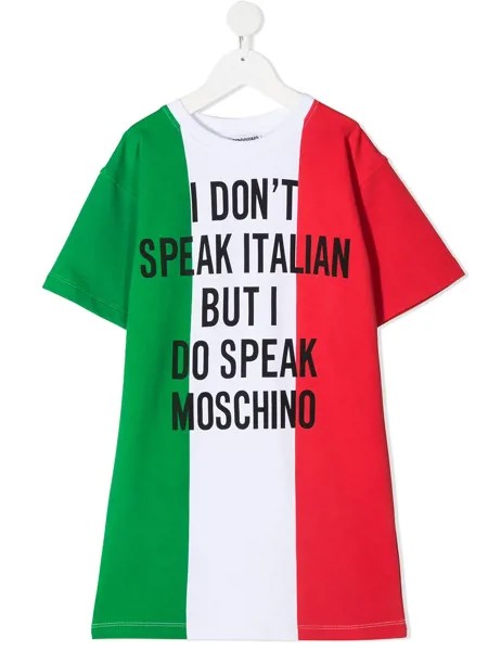 Moschino Kids платье-футболка с графичным принтом