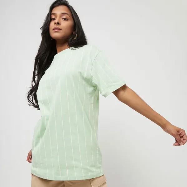 Футболка оверсайз в тонкую полоску Small Signature Karl Kani, цвет light mint/off white