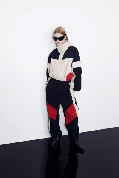 Нейлоновые тренировочные брюки H&M, черный