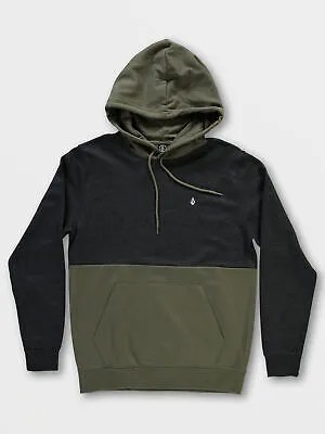 Volcom Мужской контрастный пуловер с капюшоном и флисовой толстовкой