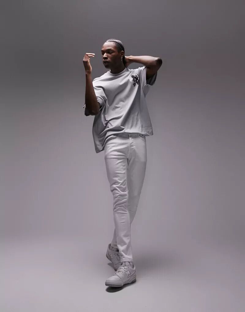 Белые джинсы скинни Topman