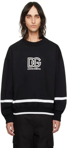 Черный свитшот в полоску Dolce&Gabbana