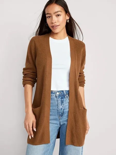 Длинный свитер с открытой передней частью и текстурой Old Navy из сизаля, размер 4X