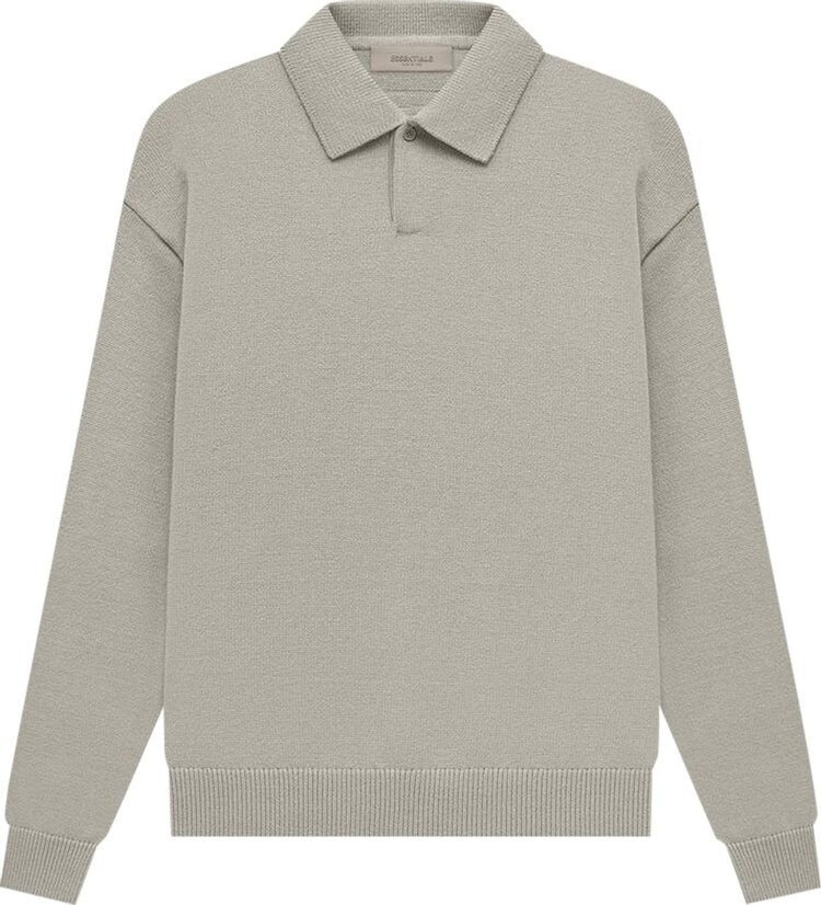 Лонгслив Fear of God Essentials Knit Long-Sleeve Polo 'Seal', серый