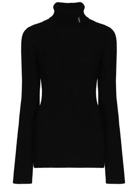 Saint Laurent джемпер с высоким воротником и монограммой